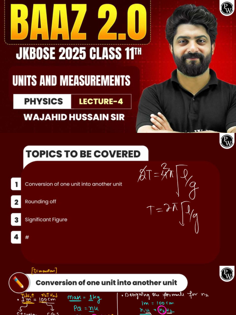 Units and Dimension 04 - Class Notes | PDF