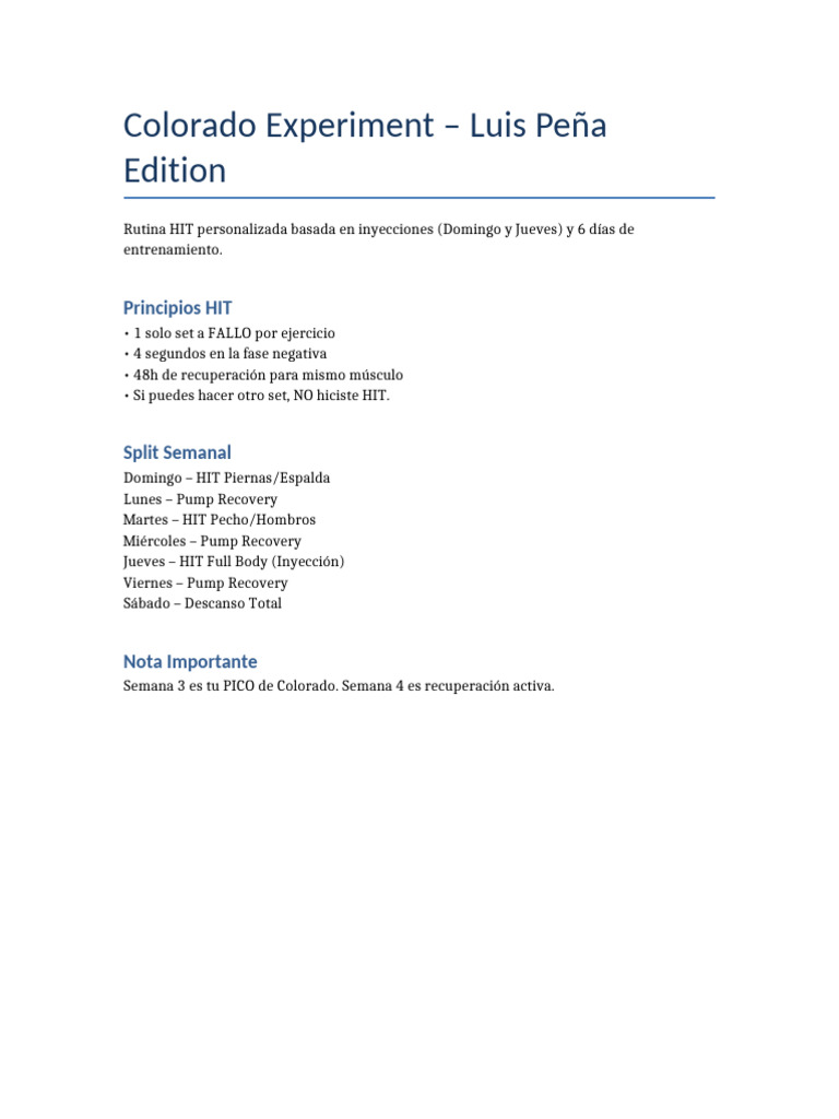 Colorado Experiment Luis Pena | PDF