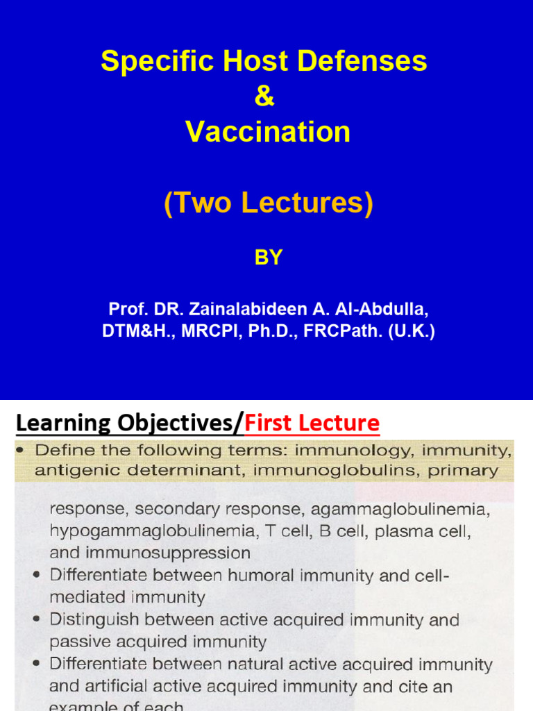PDF 2025 26 Specific Host Defense (3) | PDF | Immune System | Lymphocyte