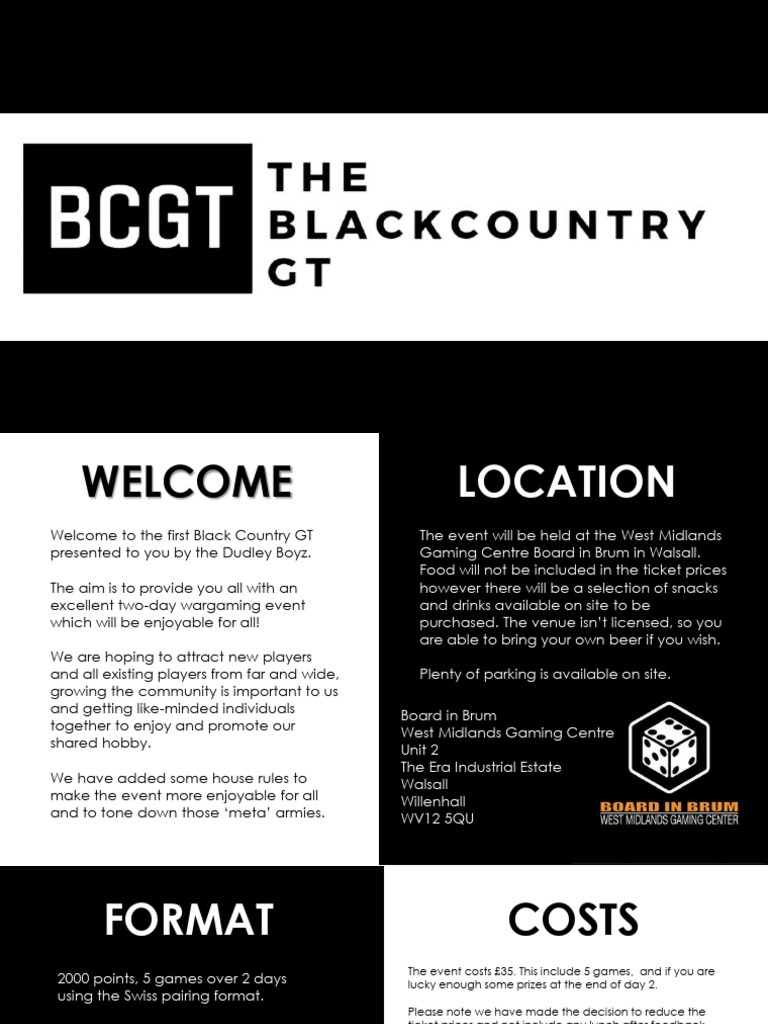 Black Country GT Wargaming Event 2025 | PDF