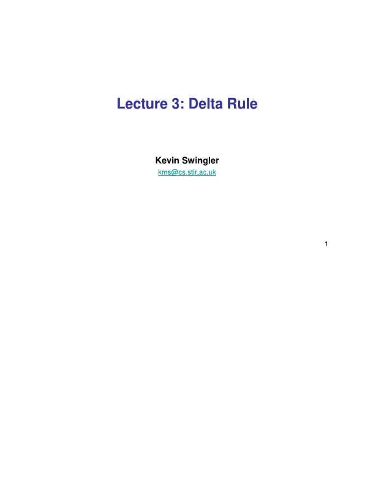 Delta Rule | PDF