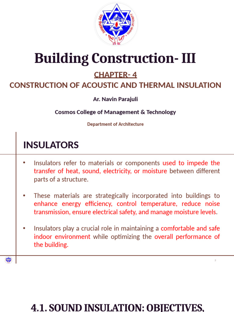 Acoustic and Thermal Insulation Guide | PDF | Thermal Insulation | Wall