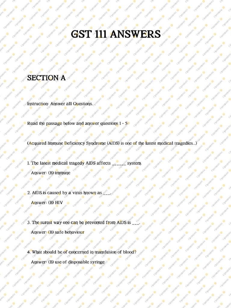 GST 111 Answers | PDF