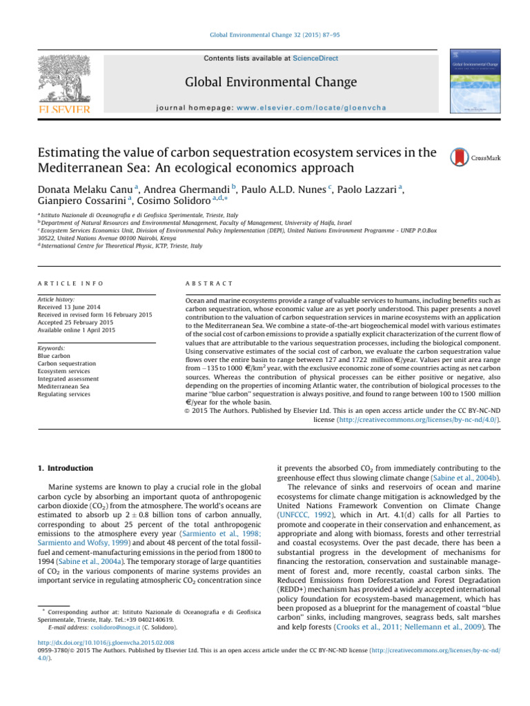 Canu Etal 2015 Gec Carbon Sequestration | PDF | Climate Change ...