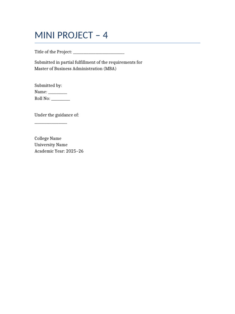 MBA_Mini_Project_4_Template | PDF | Master Of Business Administration ...