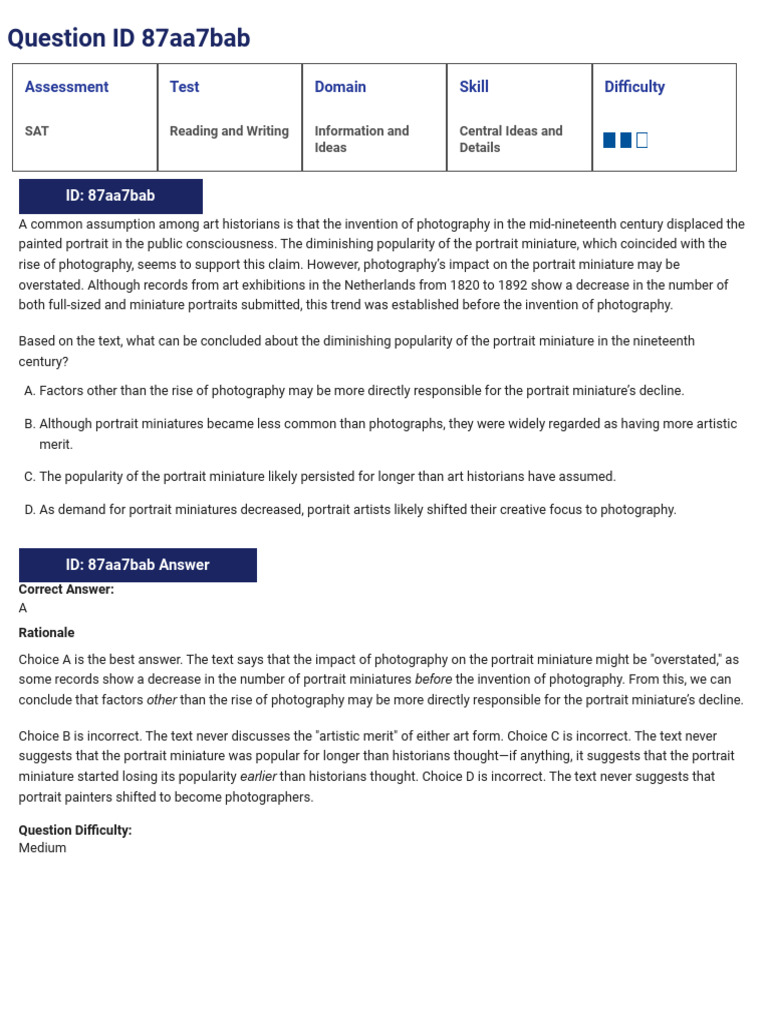 Sat Suite Question Bank Results Pdf Elinor Dashwood Sea