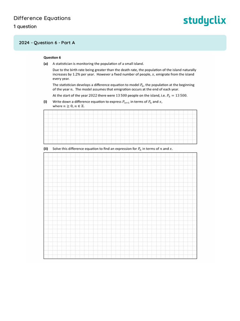 Difference Equations Questions | PDF