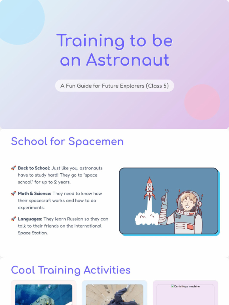 Astronaut Training For Kids | PDF