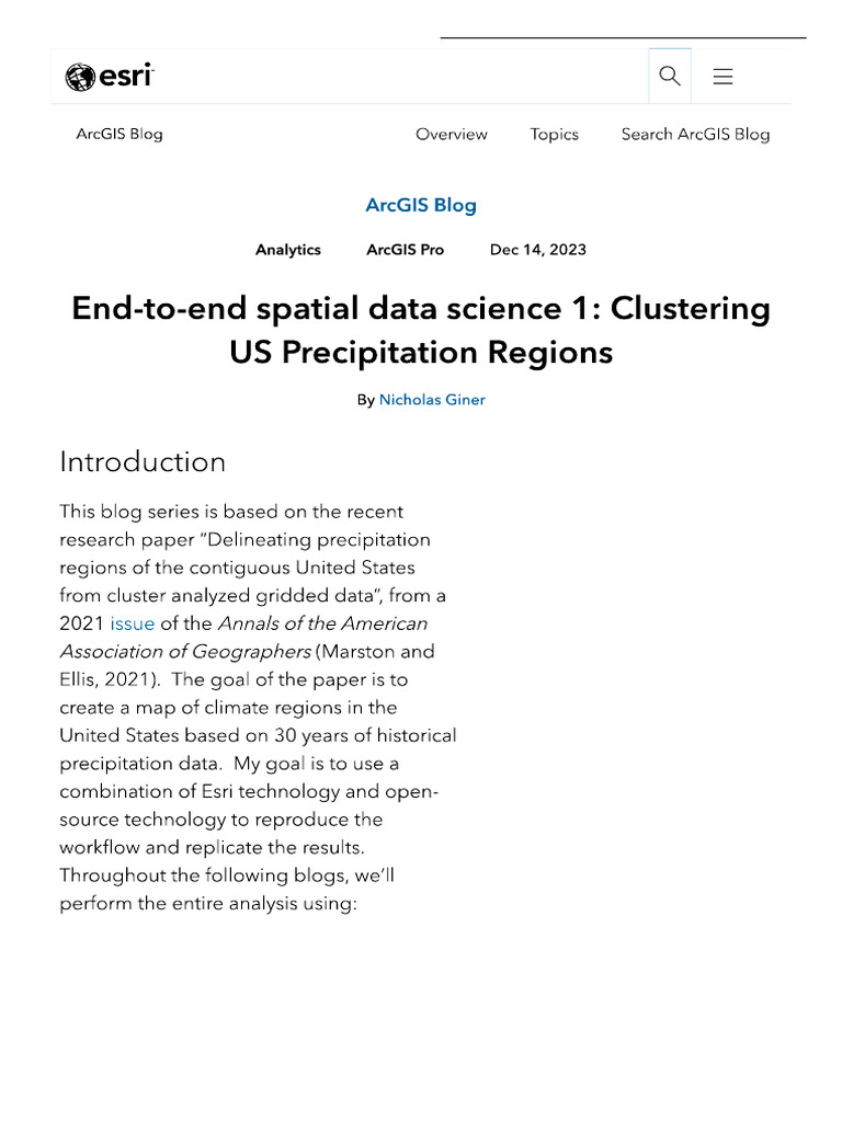 End-To-End Spatial Data Science 1 - Clustering US Precipitation Regions ...