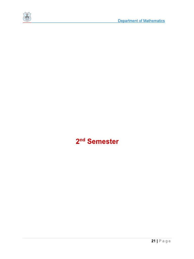Syllabus of 2nd Sem | PDF