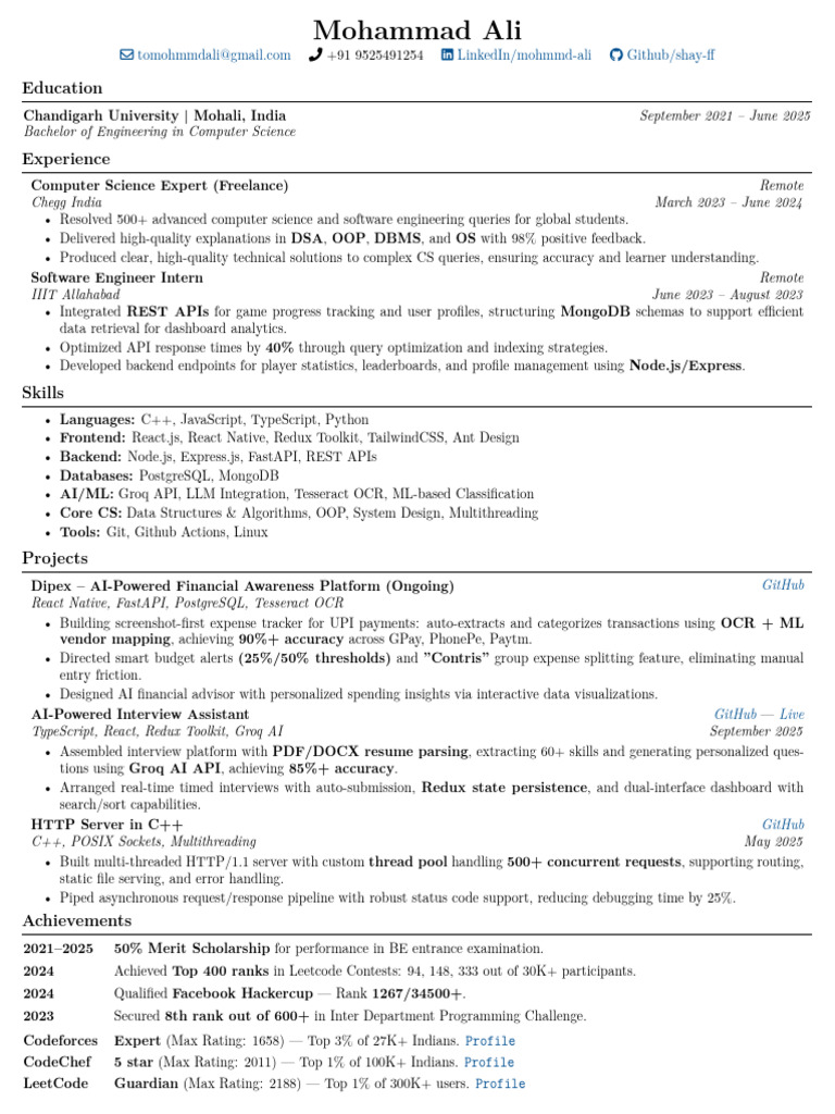 Computer Science Engineer Portfolio | PDF | Databases | Postgre Sql