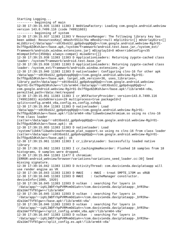 Android WebView Logging Details | PDF | Java (Programming Language ...