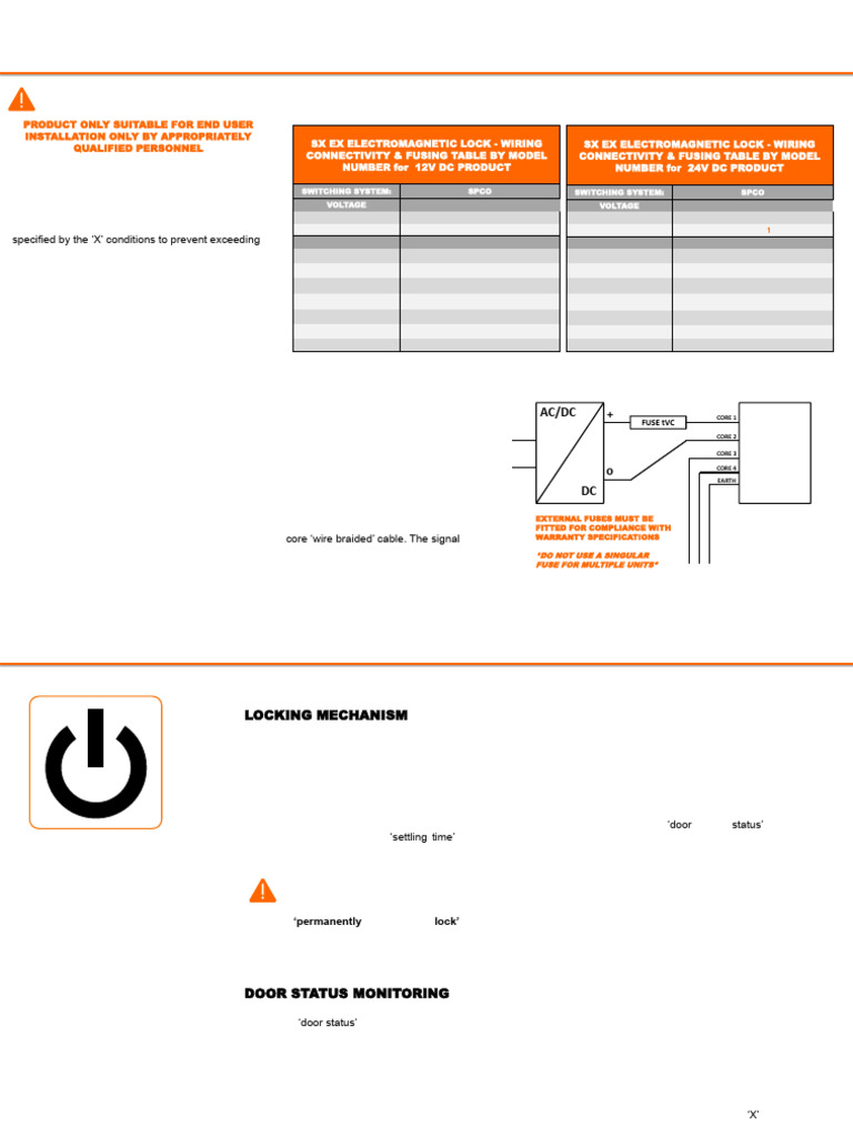 Electromagnetic Lock Installation Guide | PDF | Fuse (Electrical ...