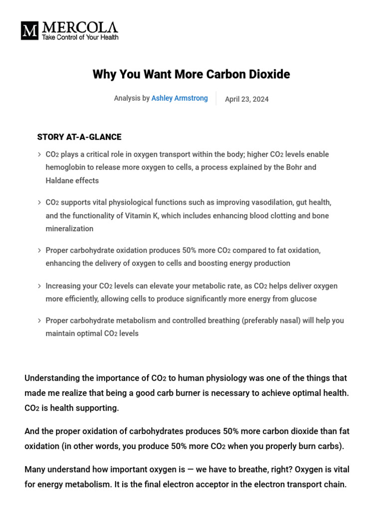 Benefits of Co2 PDF | PDF | Carbon Dioxide | Hemoglobin