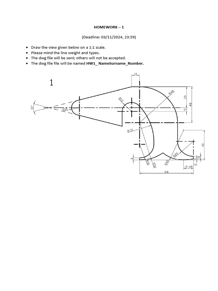 Homework 1: DWG File Instructions | PDF