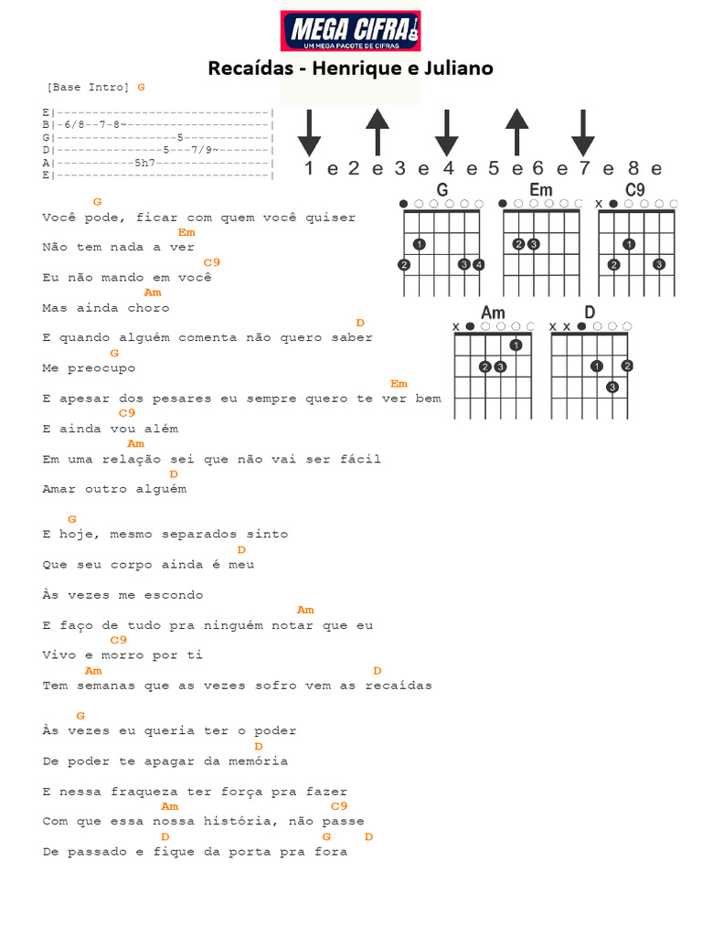 Recaídas - Letra e Acordes de Música | PDF