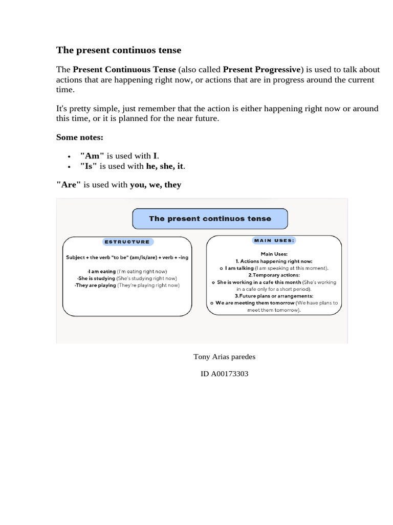 Understanding Present Continuous Tense | PDF