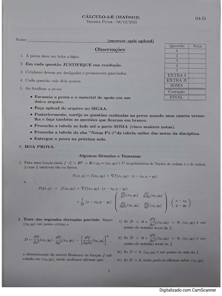 Prova 3 | PDF