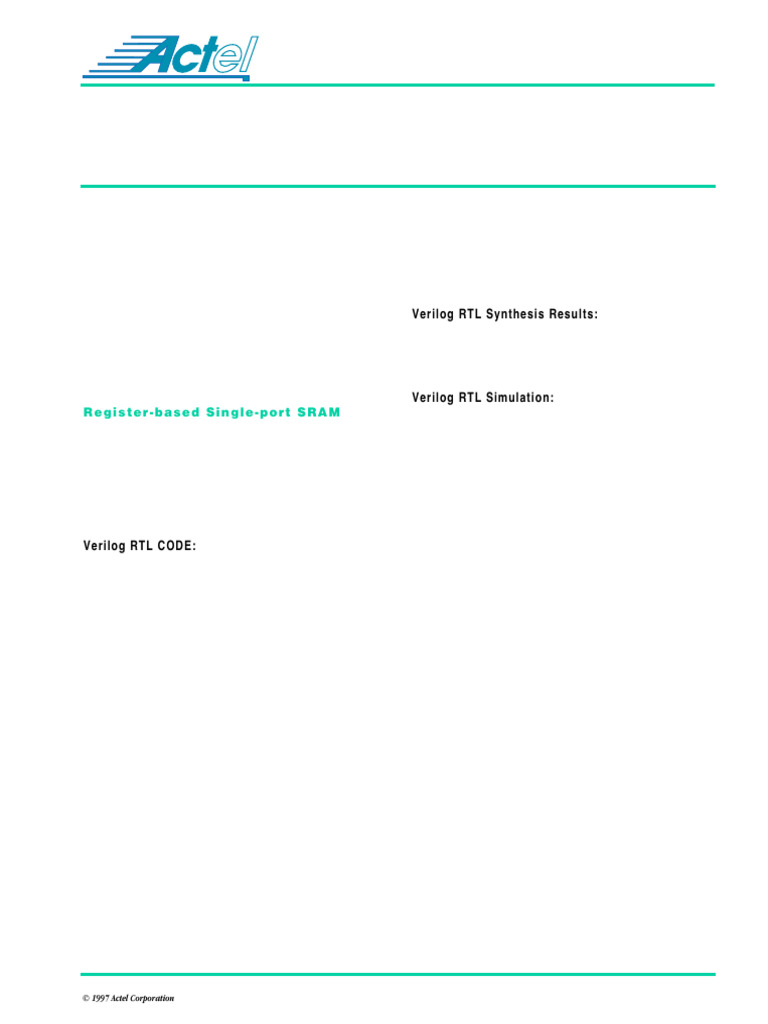 RTL SRAM and FIFO Implementation Guide | PDF | Computer Science ...