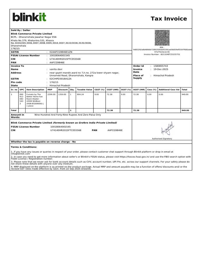ForwardInvoice_ORD04192302225 (1) | PDF | Taxation | Taxes