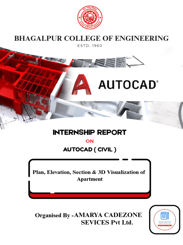 AutoCAD Internship Report: Civil Engineering | PDF | Technical Drawing ...