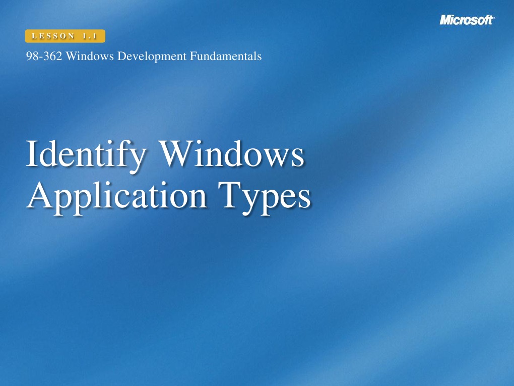 Types of Windows Applications Explained | PDF | Windows Presentation ...