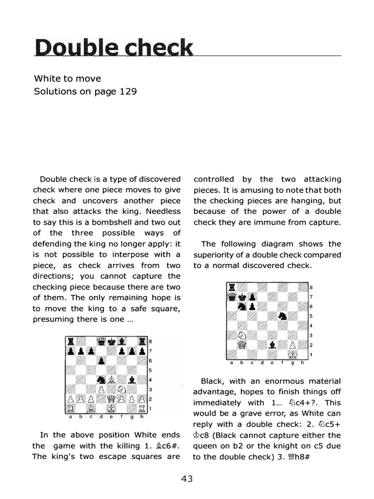 Understanding Double Check in Chess | PDF | Traditional Games | Board Games
