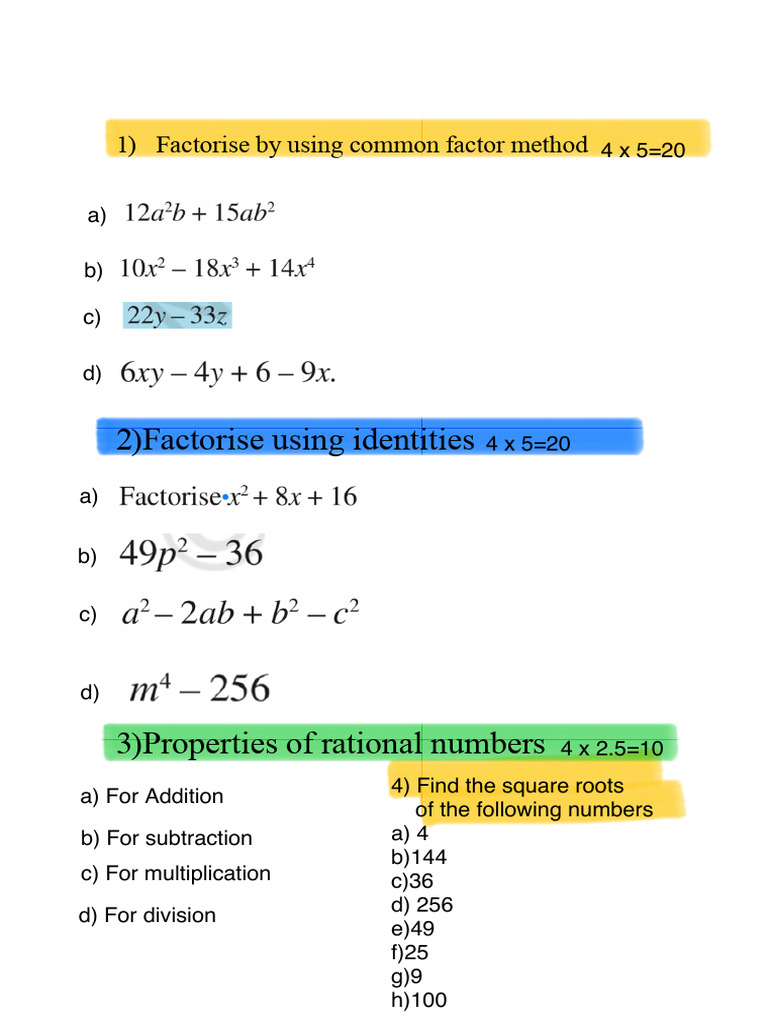 Math Factorization and Square Roots Guide | PDF