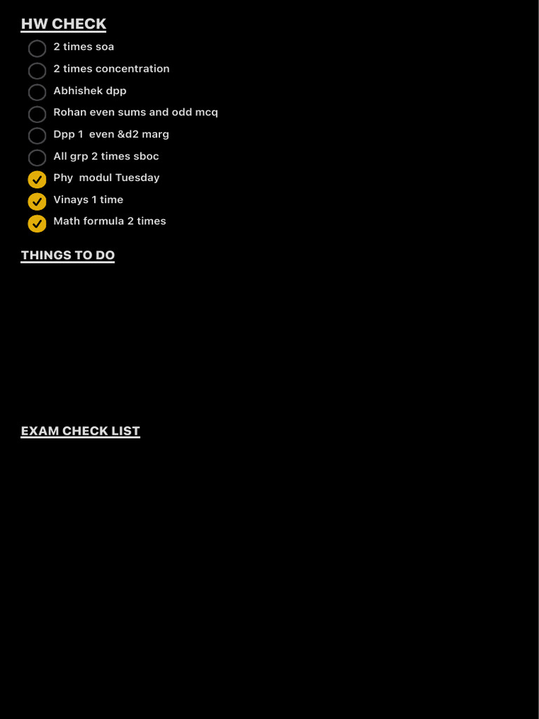 Exam Preparation Checklist and Tasks | PDF