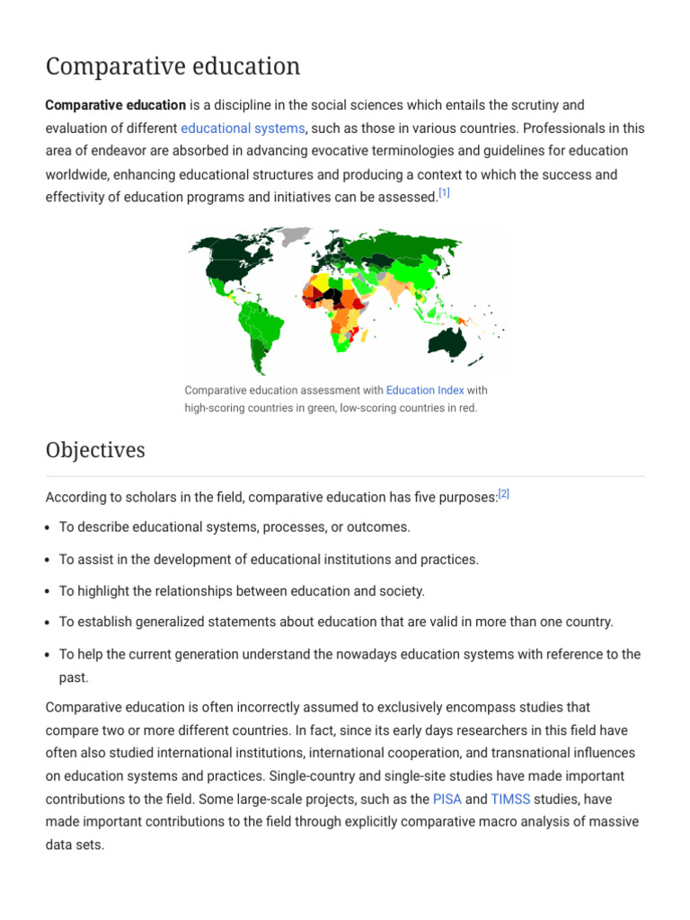Comparative Education Overview and Theories | PDF | Liberal Arts Education