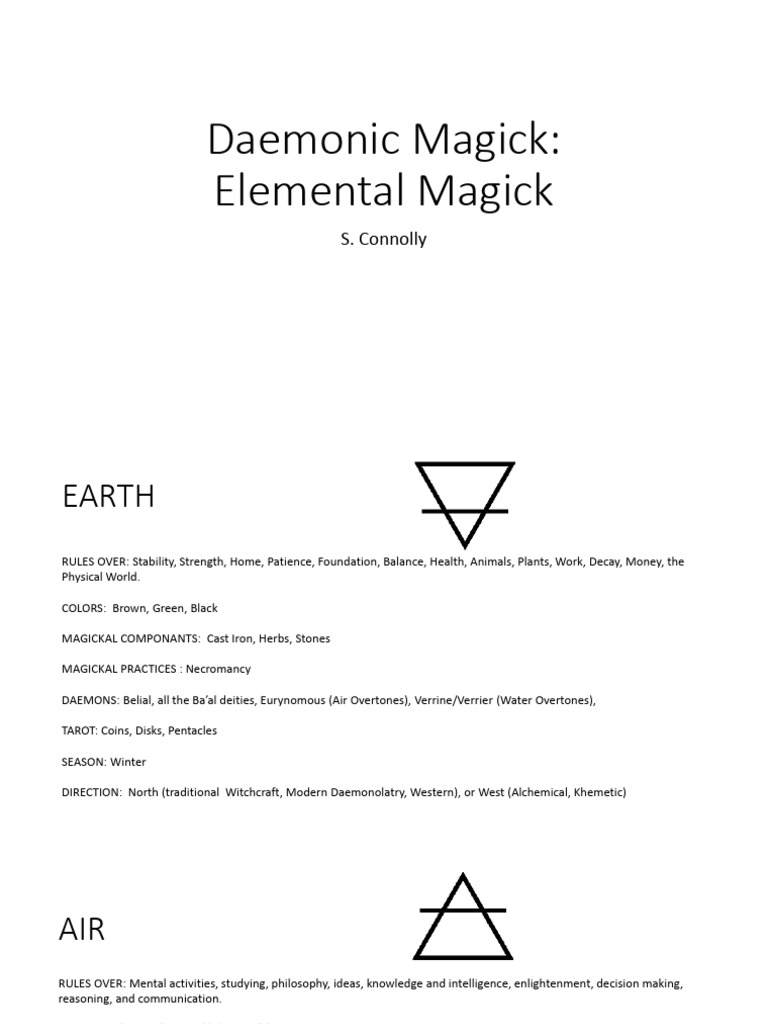 Elemental Daemonic Magick Guide | PDF