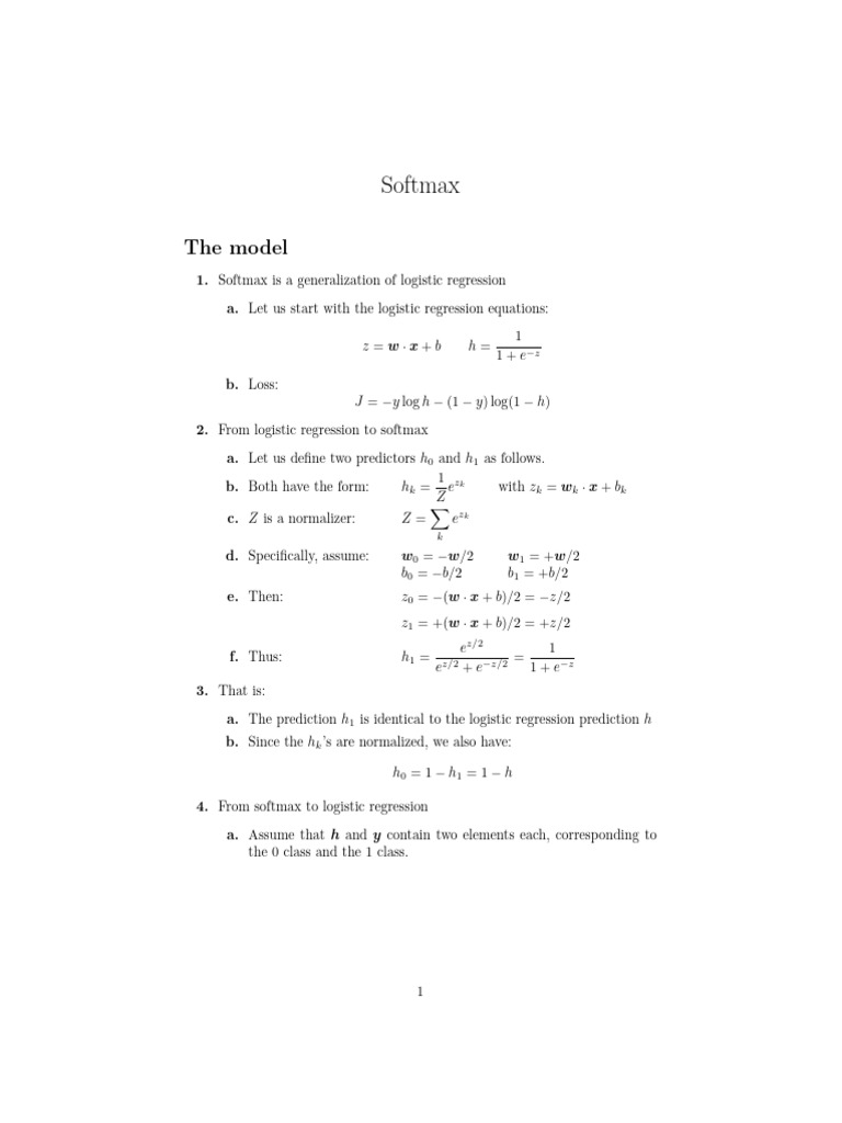 Understanding Softmax in Machine Learning | PDF | Statistical Theory ...