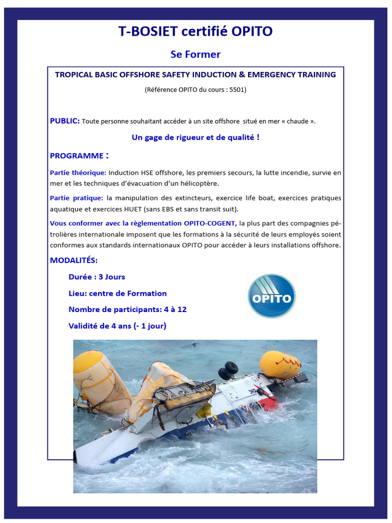 Formation T-BOSIET OPITO Offshore | PDF