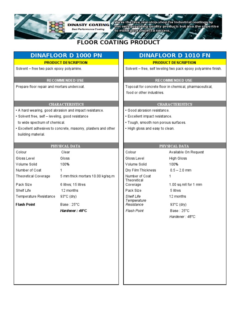Solvent-Free Epoxy Floor Coating | PDF
