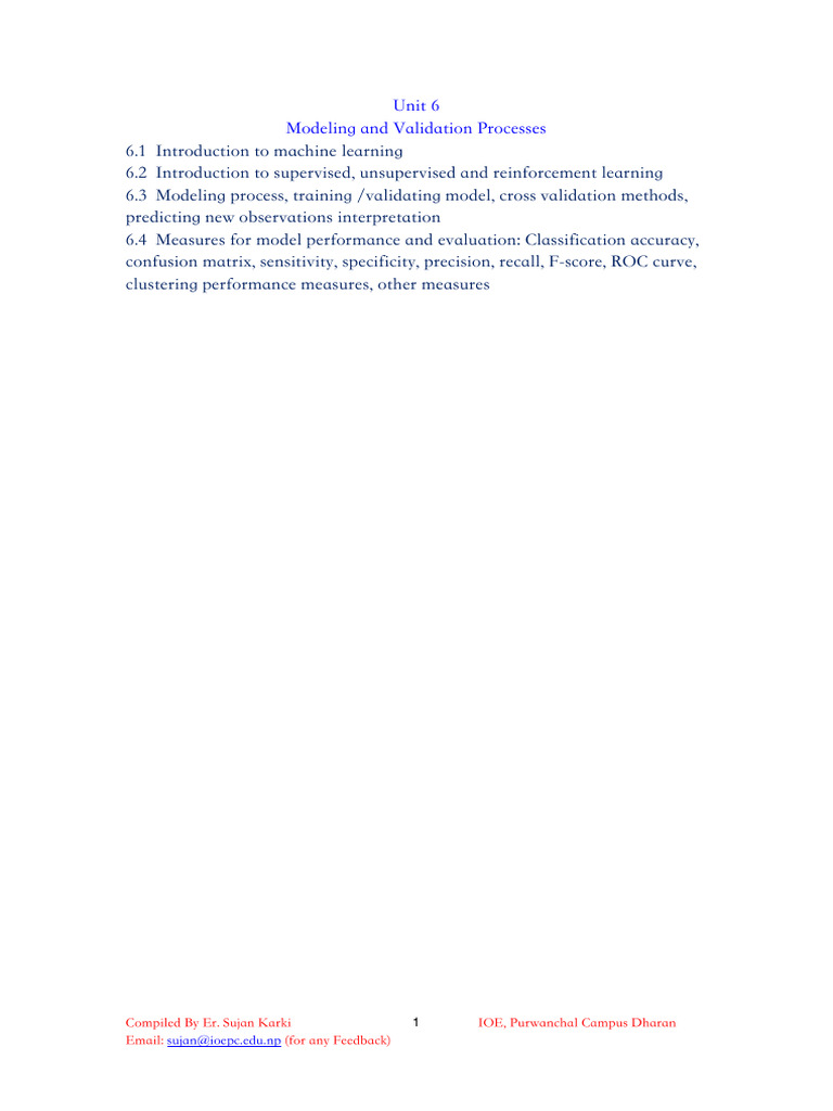 Machine Learning: Modeling & Validation | PDF | Machine Learning ...