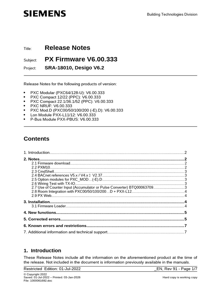 PX Firmware V6.00.333 Release Notes | PDF | Computer Architecture ...