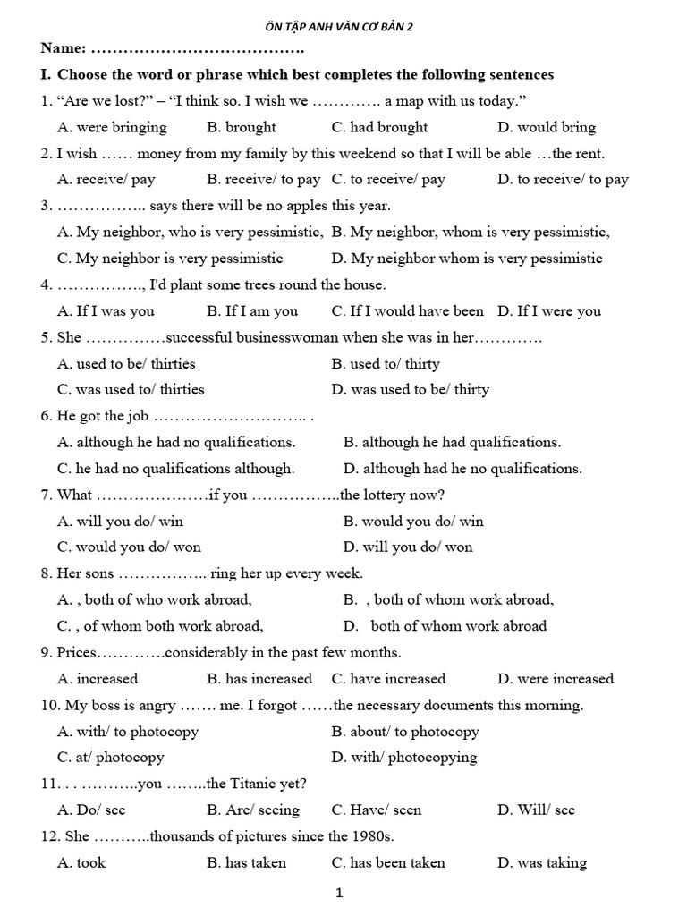 Basic English Practice Exercises 2 | PDF | Money | Friendship