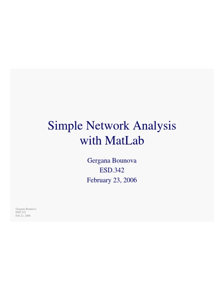 Network Analisys With Matlab | PDF | Vertex (Graph Theory) | Graph Theory