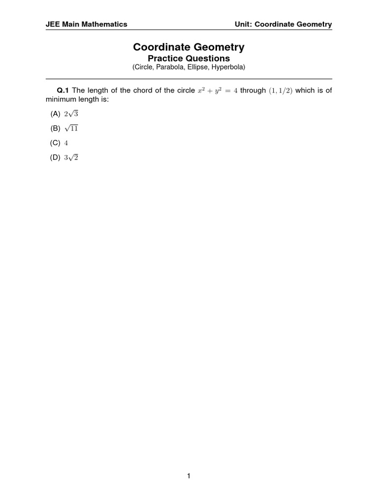 Coordinate_Geometry (2) | PDF | Ellipse | Circle