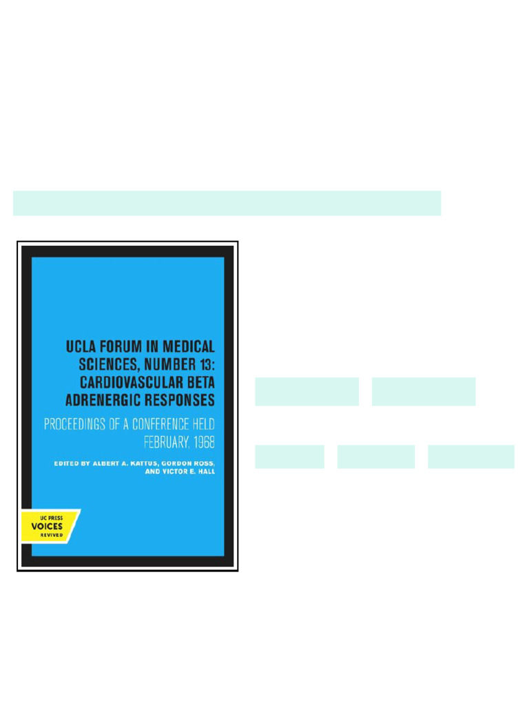8598Cardiovascular Beta Adrenergic Responses Albert A. Kattus (Editor ...