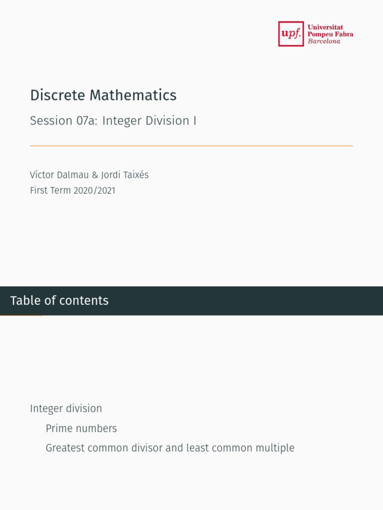 Integer Division and Prime Numbers Concepts | PDF | Prime Number ...
