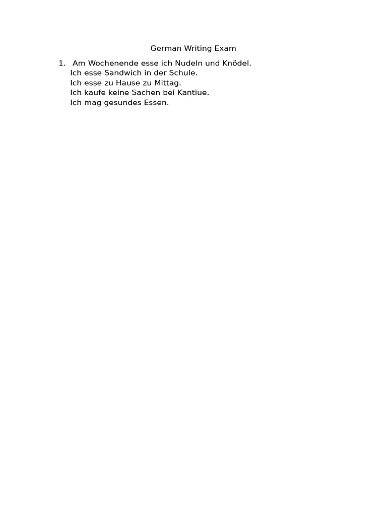 German Writing Exam | PDF