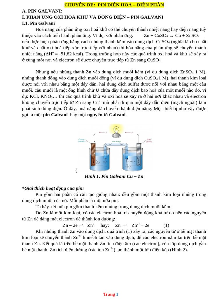 Chuyen de Pin Dien Hoa Dien Phan | PDF