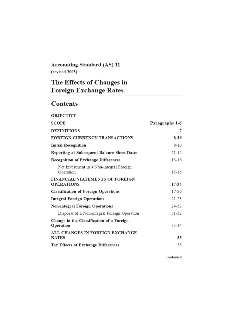 Effects of Foreign Exchange Rate Changes | PDF | Historical Cost ...