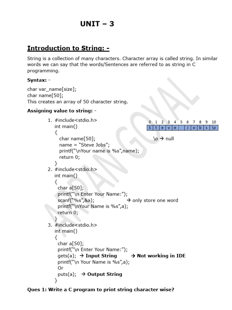 C Programming: String Basics and Functions | PDF | Parameter (Computer ...