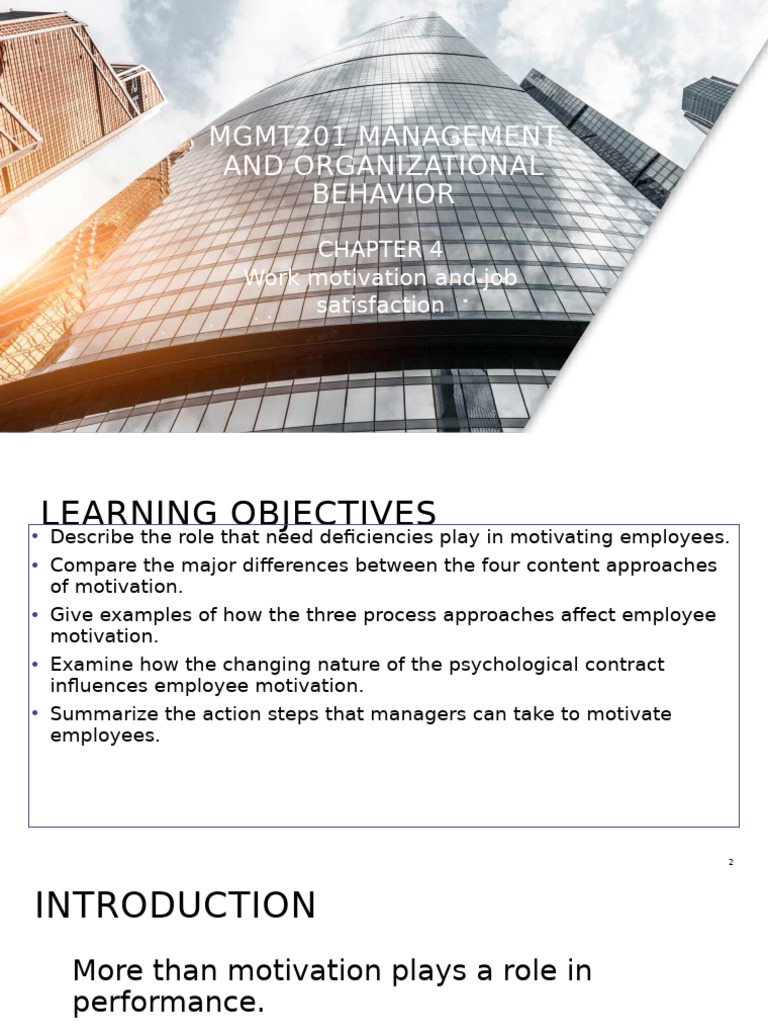Work Motivation and Job Satisfaction Insights | PDF | Motivational ...