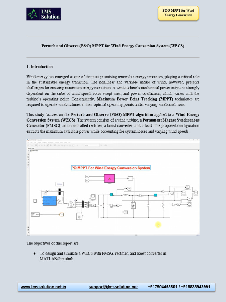 PO MPPT For Wind Energy Conversion System | PDF | Rectifier | Electric ...
