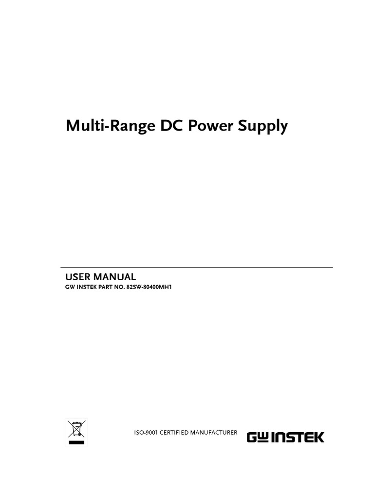 PSW Series DC Power Supply Manual | PDF | Electromagnetism ...