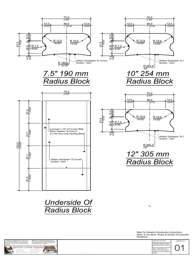 Guitar Radius Block Construction Plans | PDF