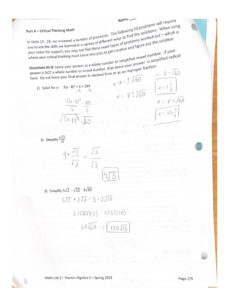 HA2 - MATH LAB 2 | PDF